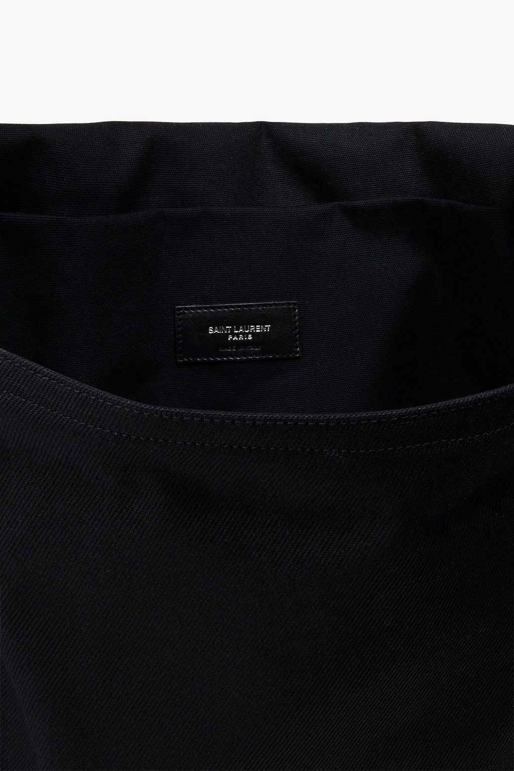 SAINT LAURENT Leather-trimmed canvas messenger bag