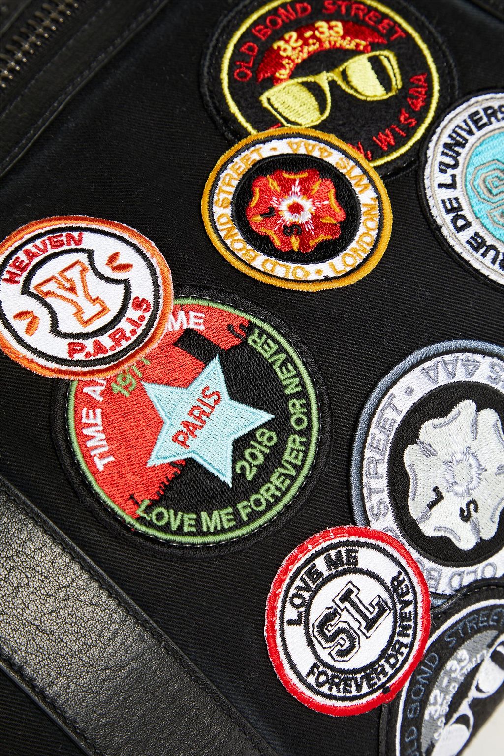 SAINT LAURENT Große Tasche aus Twill mit Applikationen