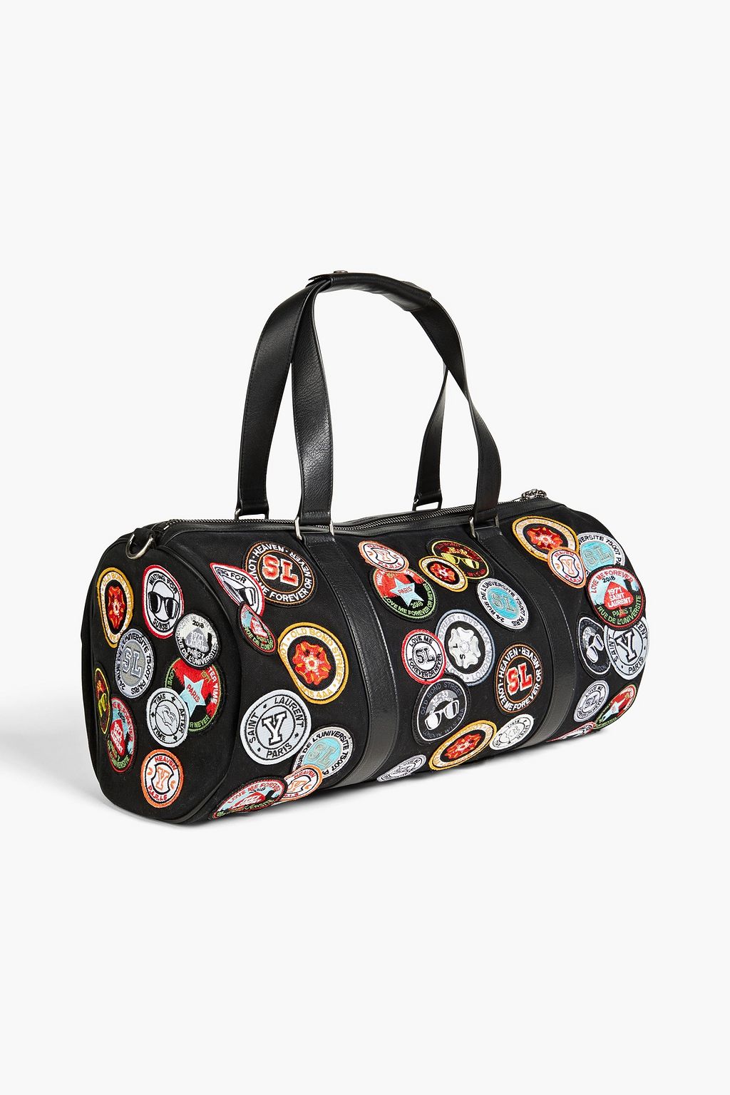 SAINT LAURENT Große Tasche aus Twill mit Applikationen