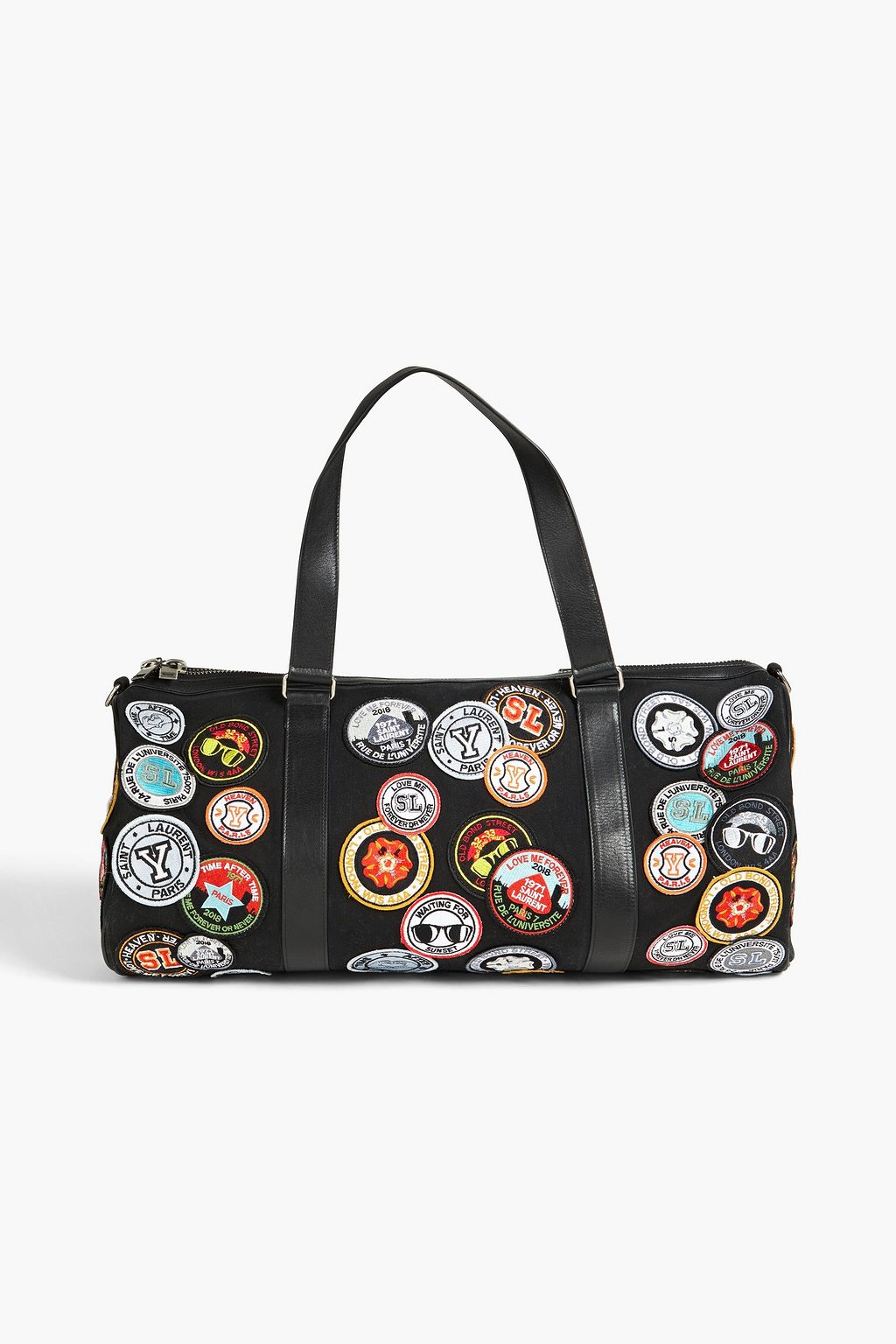 SAINT LAURENT Große Tasche aus Twill mit Applikationen