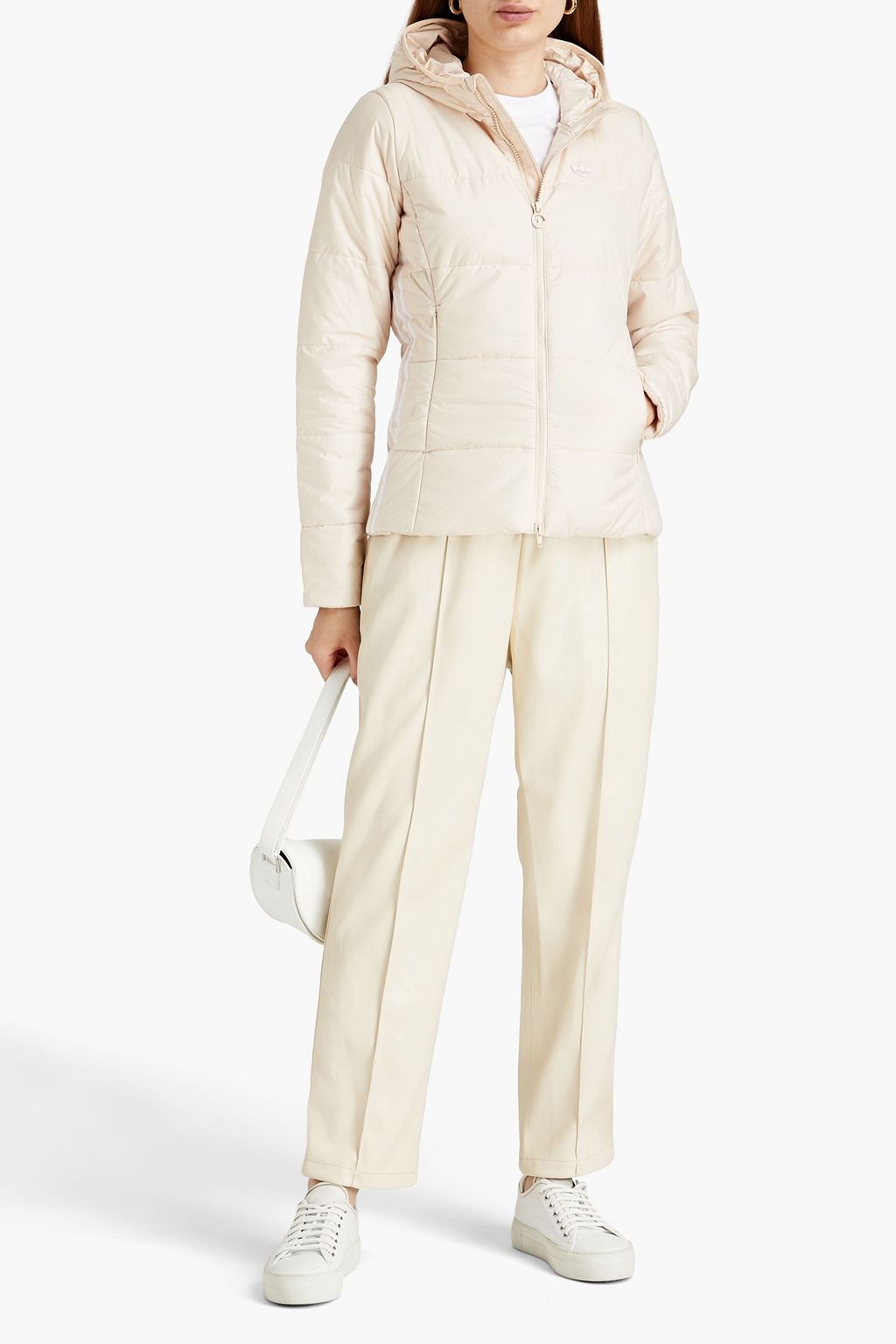 ADIDAS ORIGINALS Logo-appliquéd quilted shell hooded jacket