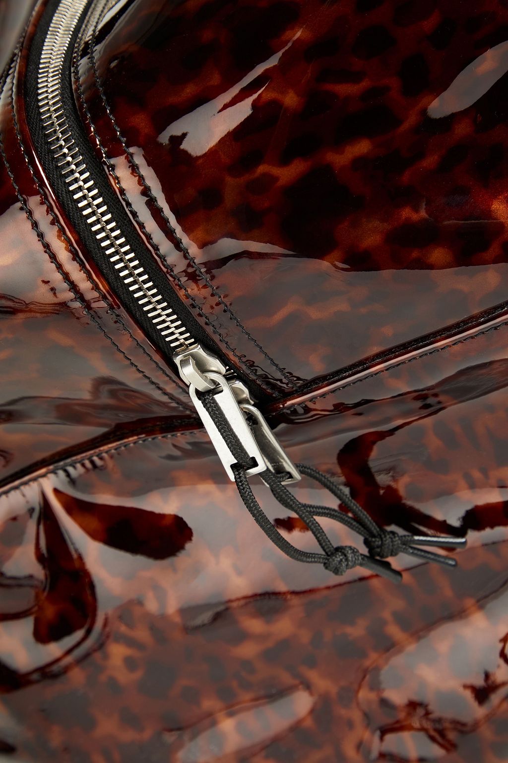 SAINT LAURENT Tortoiseshell-print coated cotton weekend bag