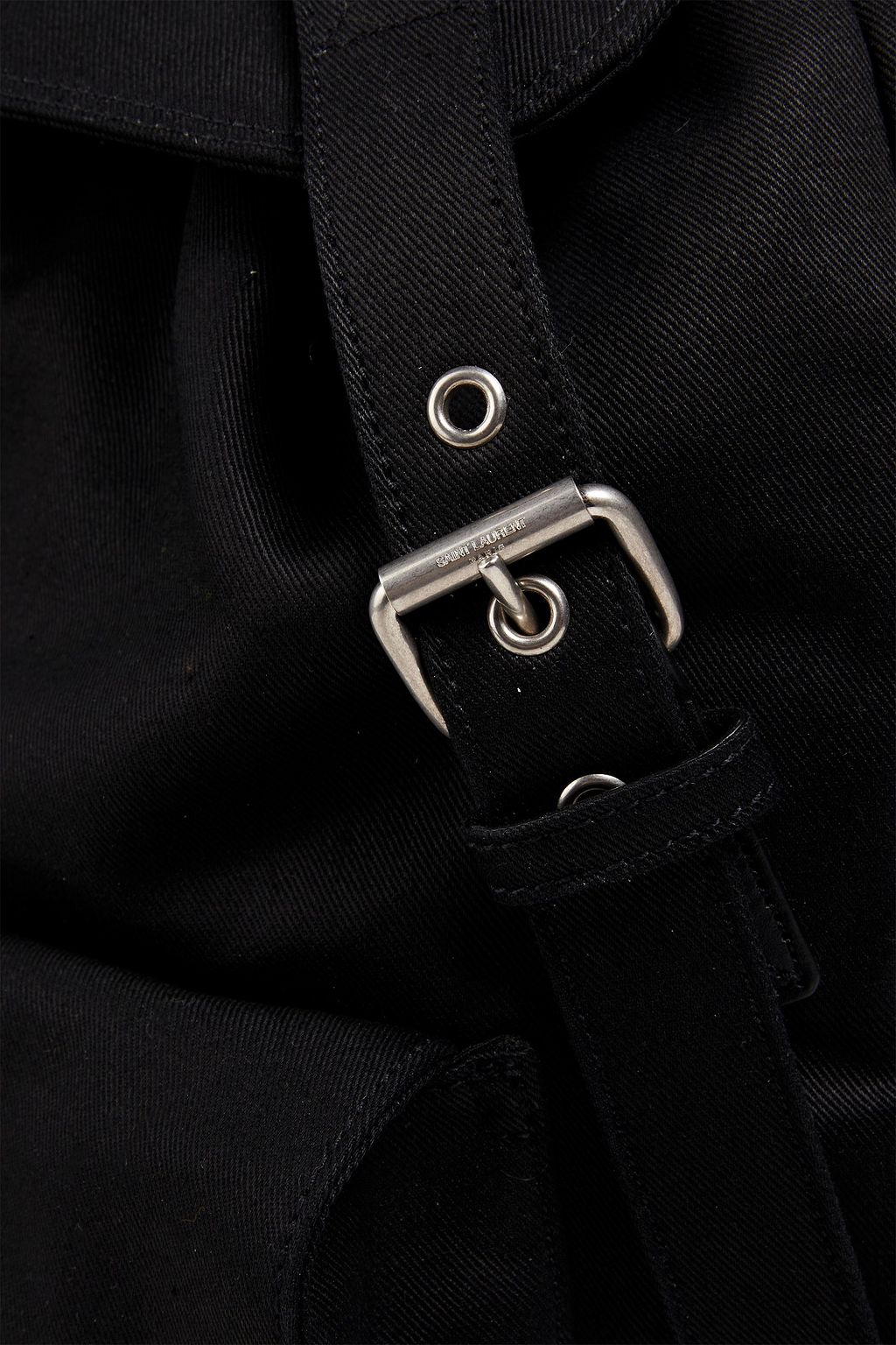 SAINT LAURENT Leather-trimmed twill backpack