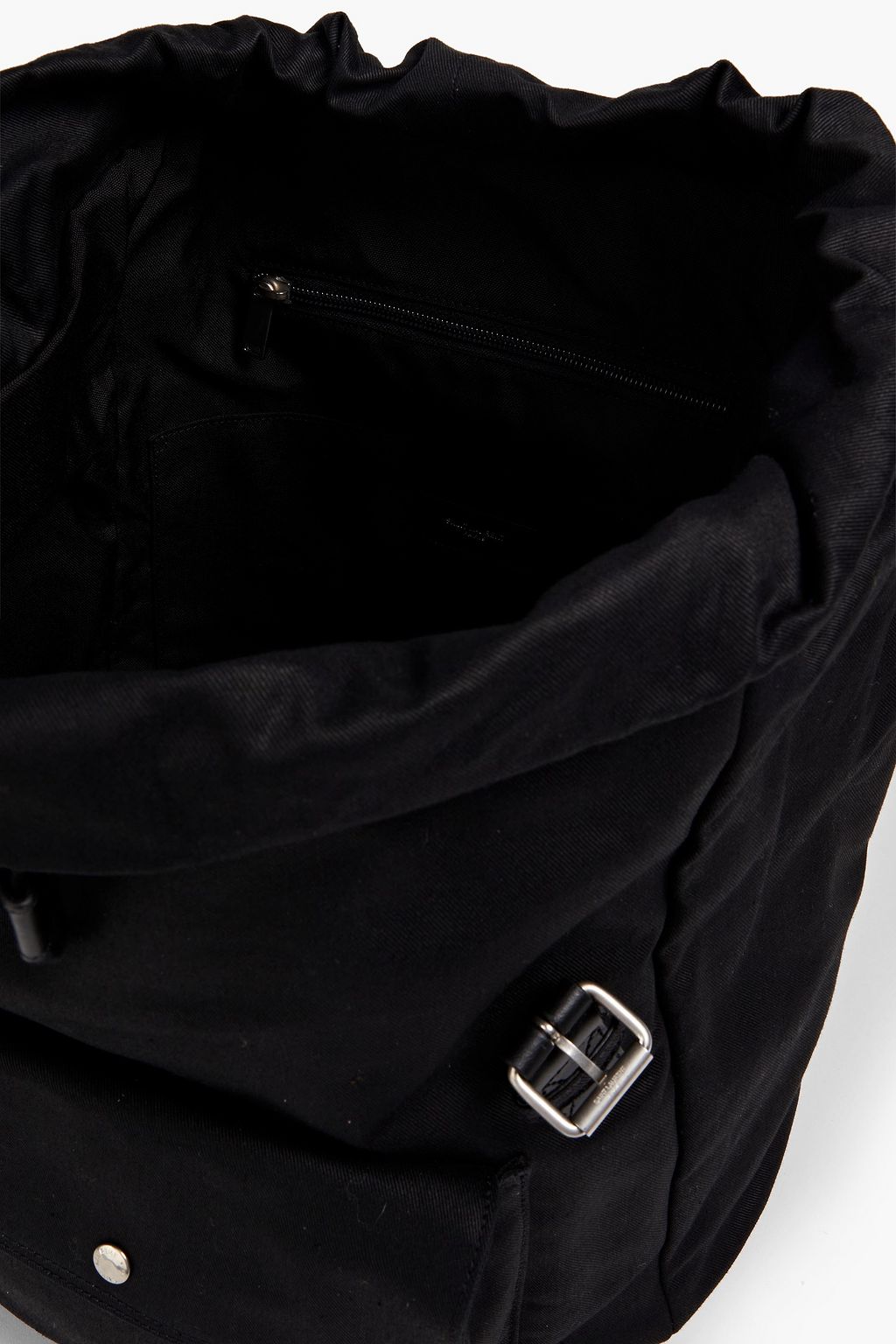 SAINT LAURENT Leather-trimmed twill backpack