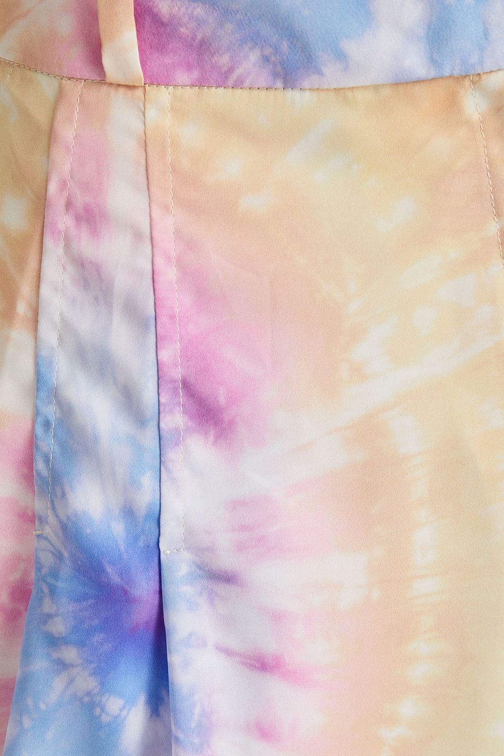 RABANNE Pleated tie-dyed satin shorts