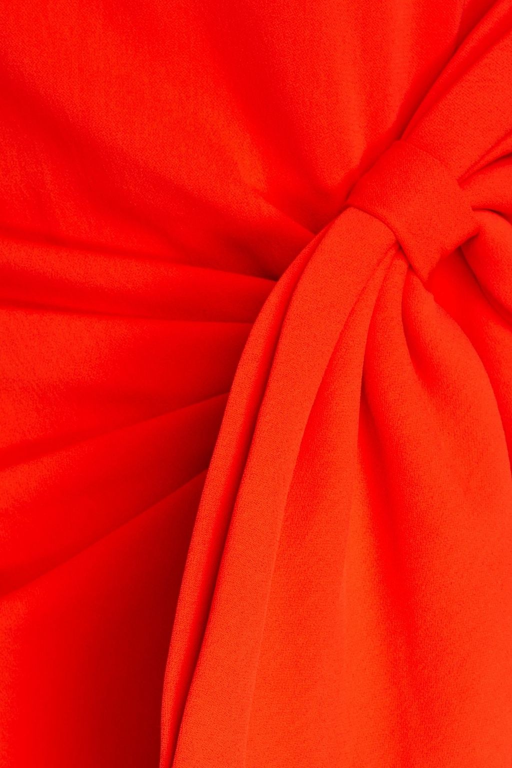 BADGLEY MISCHKA Bow-embellished ruffled crepe gown
