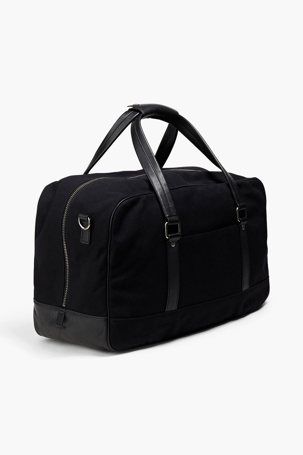 SAINT LAURENT Leather-paneled canvas weekend bag