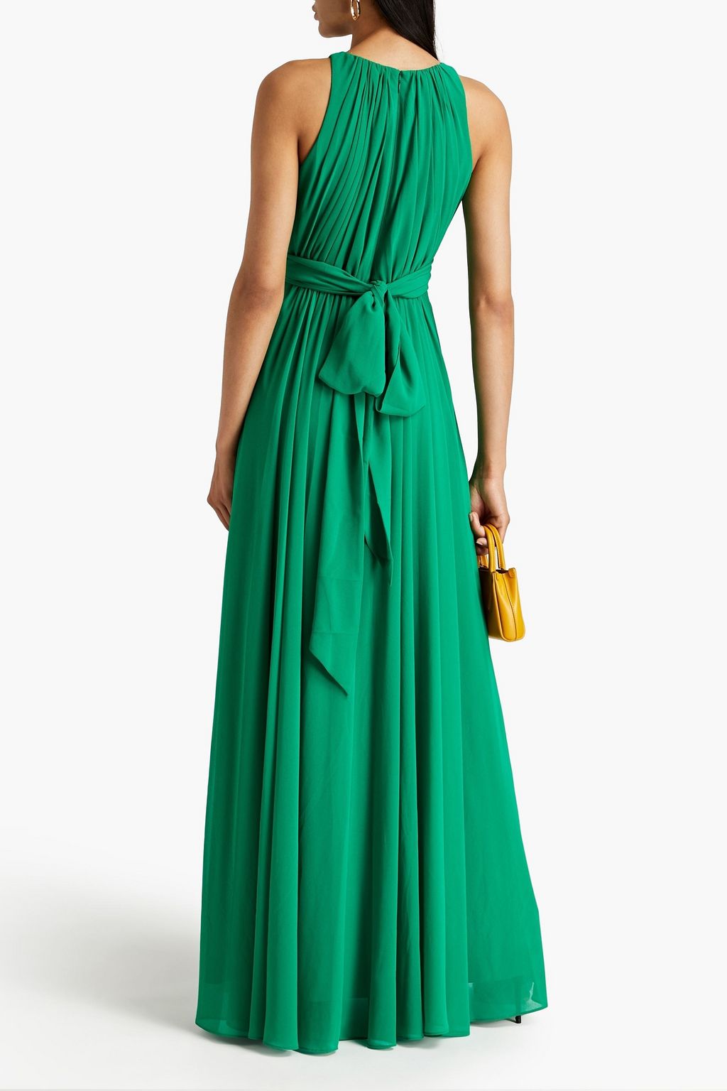 BADGLEY MISCHKA Gathered georgette gown