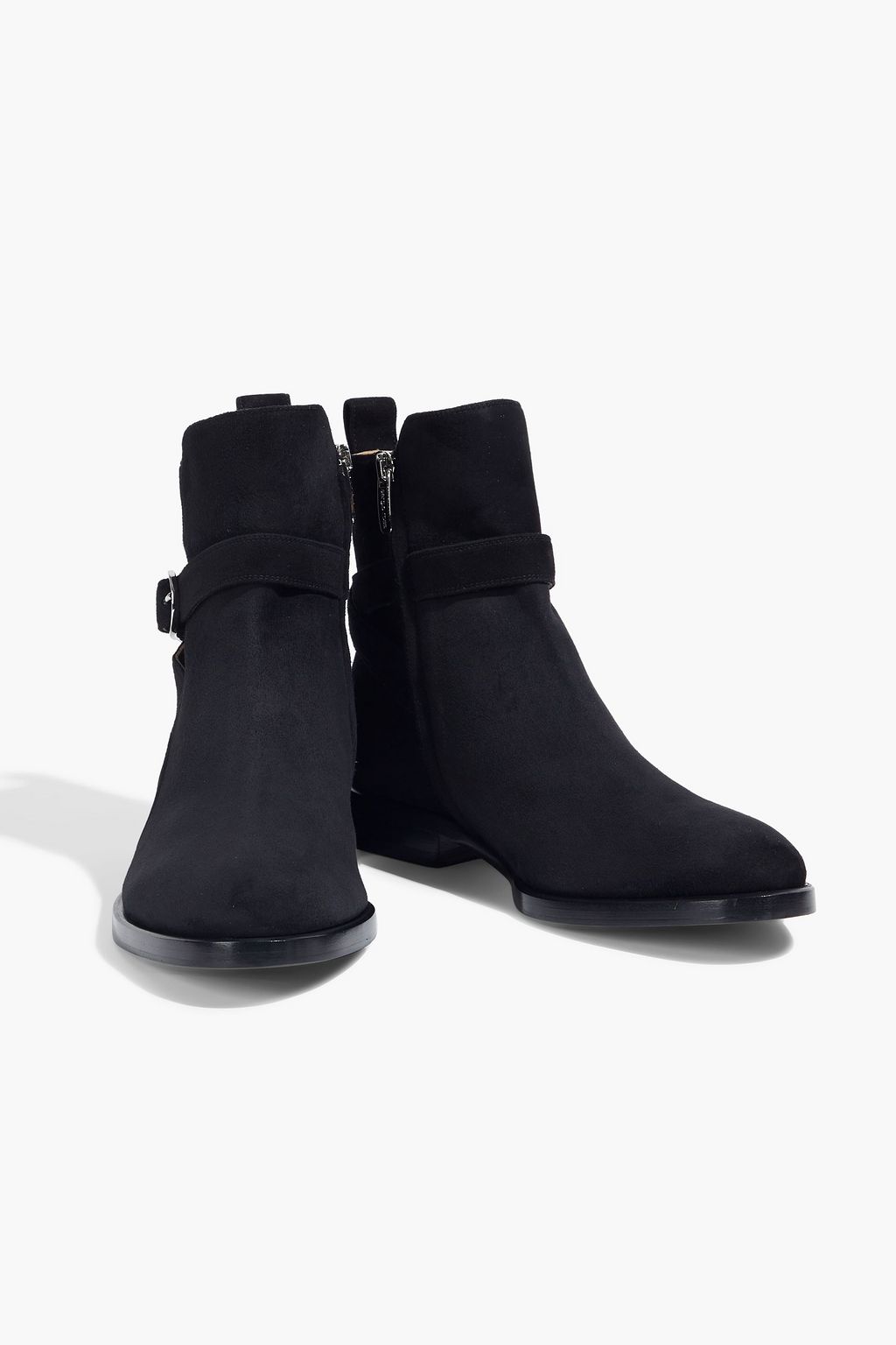 SERGIO ROSSI Buckled suede ankle boots
