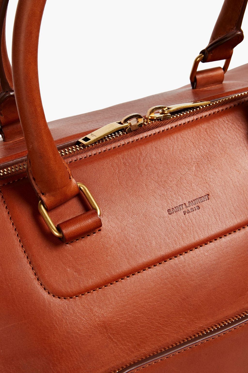 SAINT LAURENT Leather weekend bag