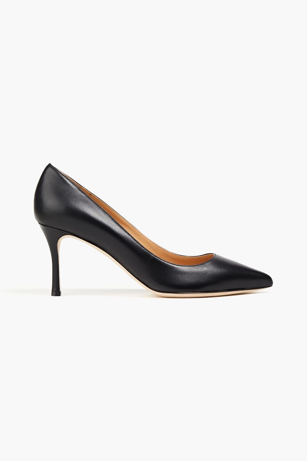 Black leather pumps on sale sales