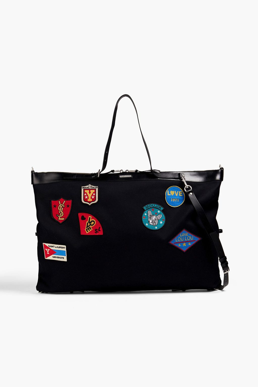 SAINT LAURENT Appliquéd twill tote