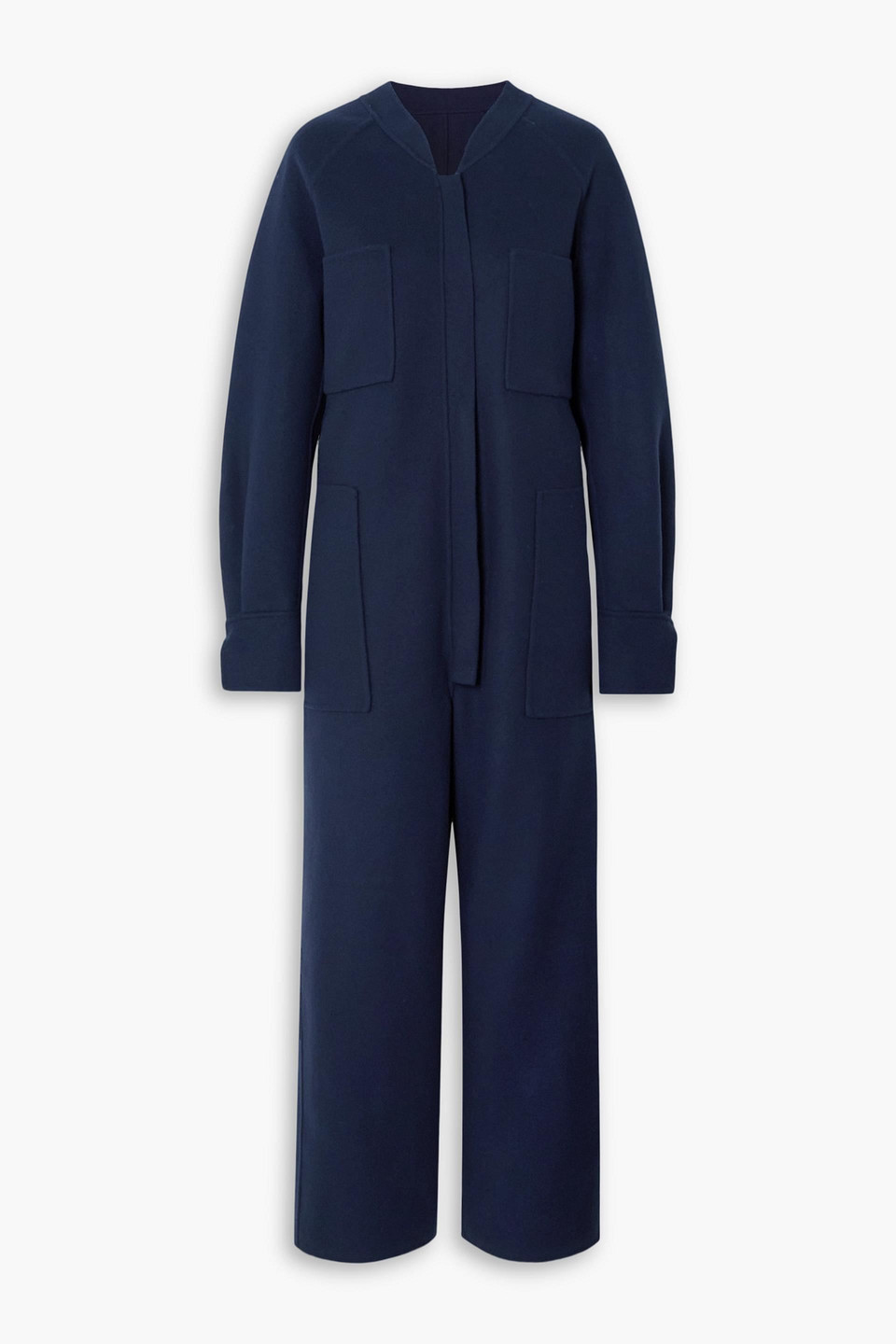 Kassl Editions Felt Jumpsuit In Navy