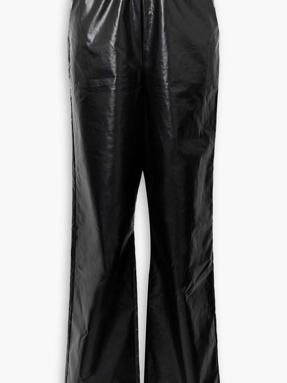 faux leather wide-leg pants