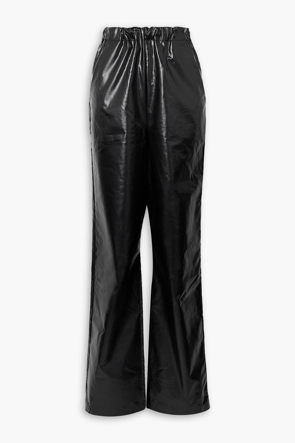 Kassl Editions Faux Leather Wide-leg Pants In Black
