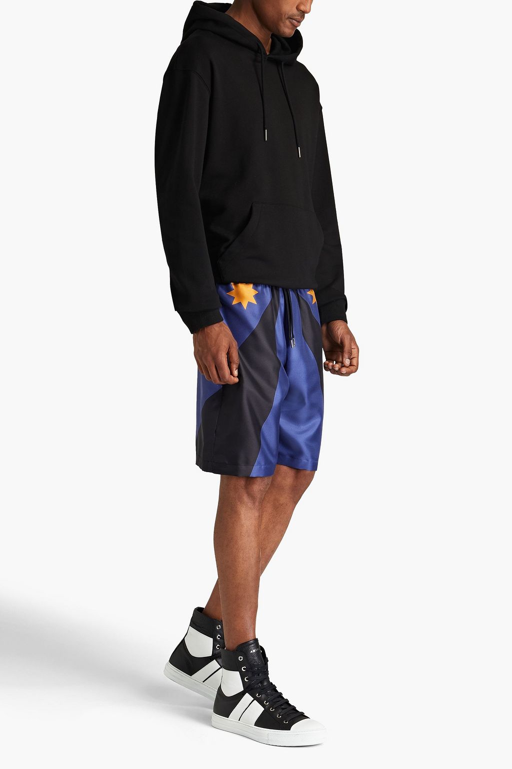 BURBERRY Printed silk-twill shorts