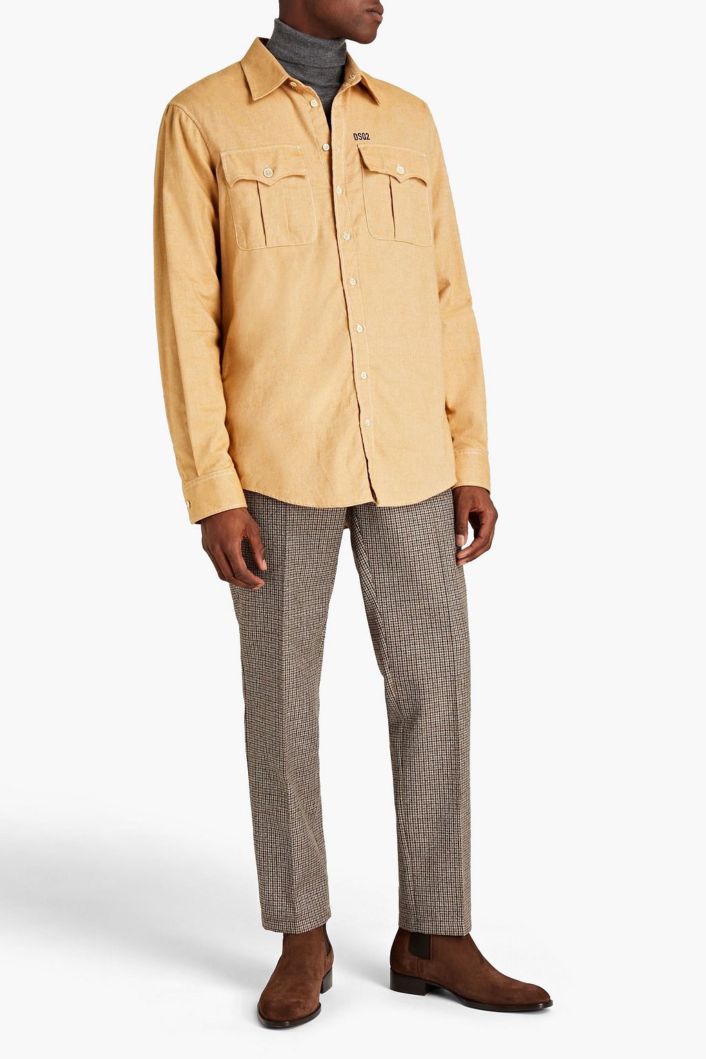 DSQUARED2 Logo-print cotton-flannel shirt