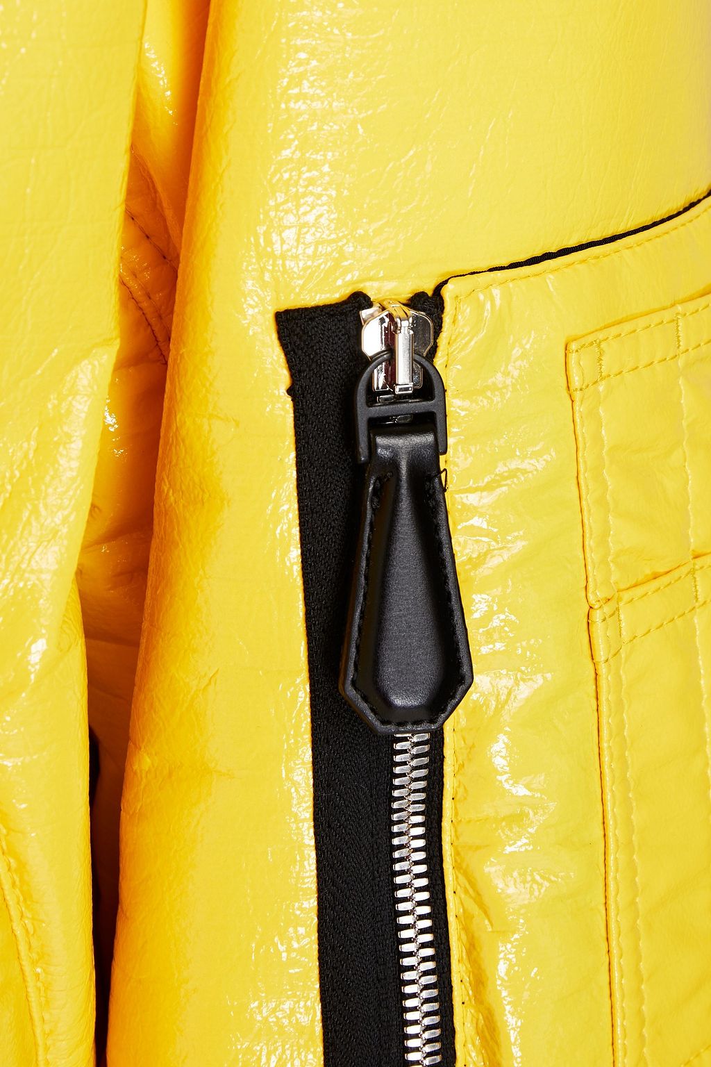 DOLCE & GABBANA Faux patent-leather bomber jacket
