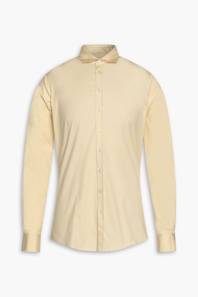 Logo-print stretch-cotton poplin shirt