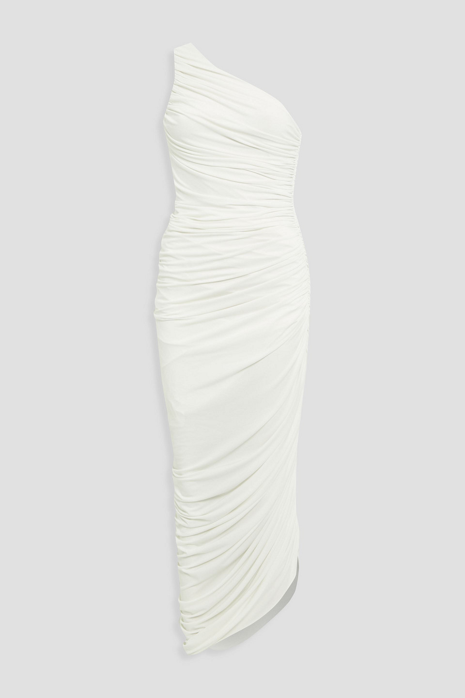 Halston Reia one-shoulder ruched jersey maxi dress