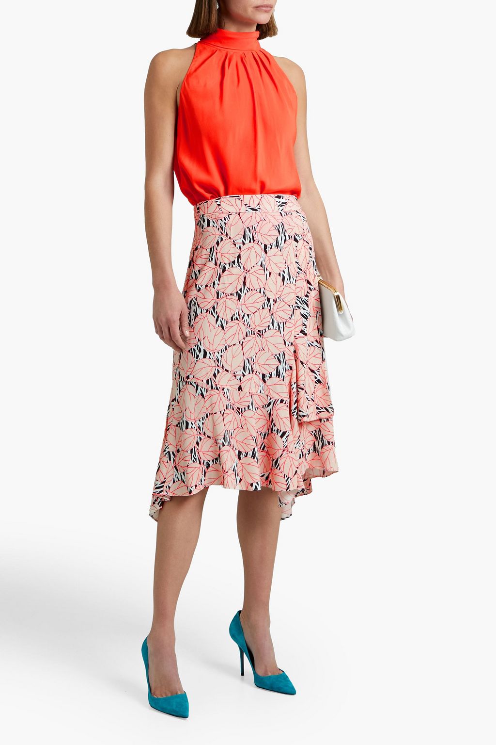DIANE VON FURSTENBERG Adriana ruffled printed crepe skirt