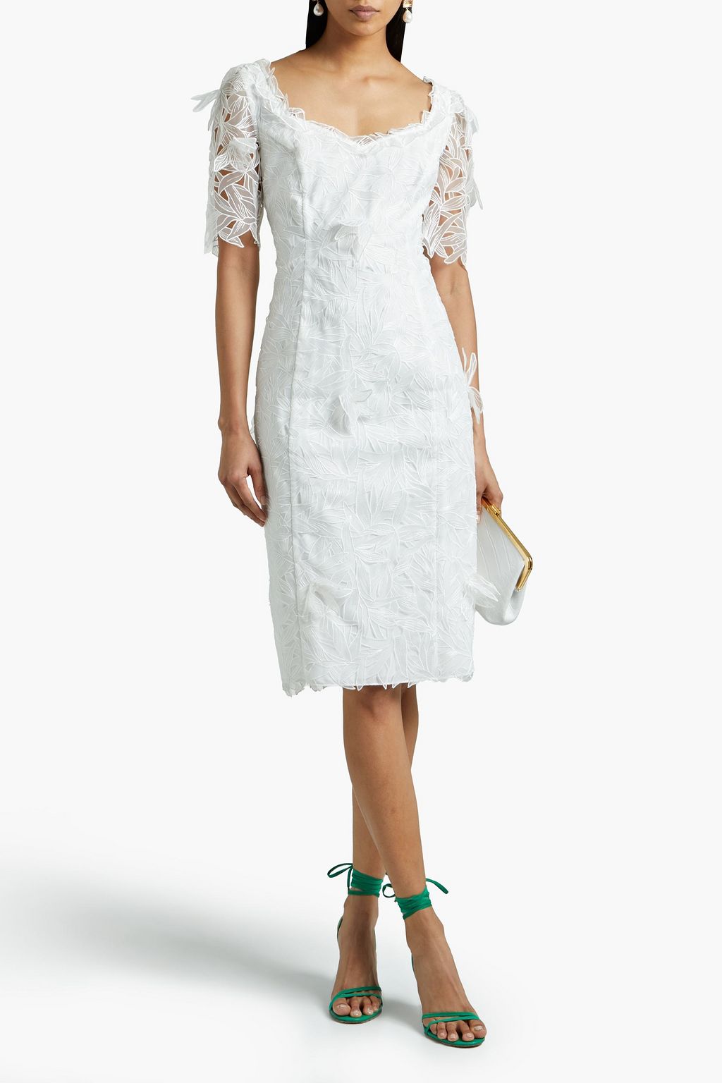 marchesa notte ivory lace cocktail sheath