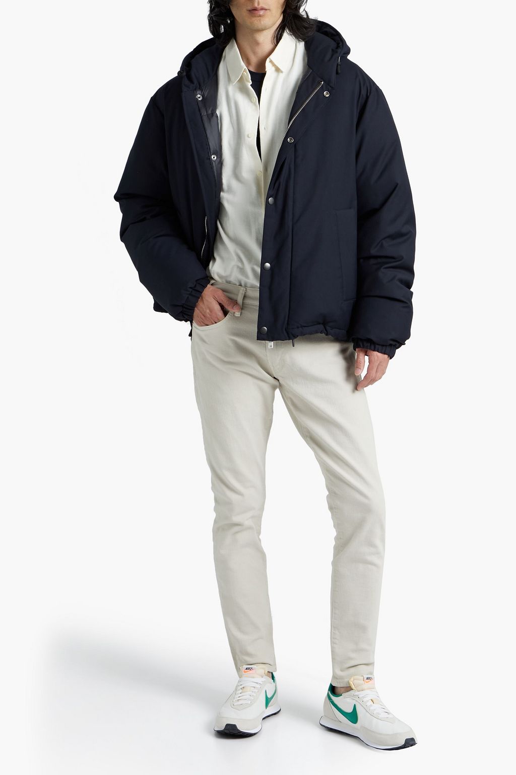 SANDRO Shell hooded down jacket