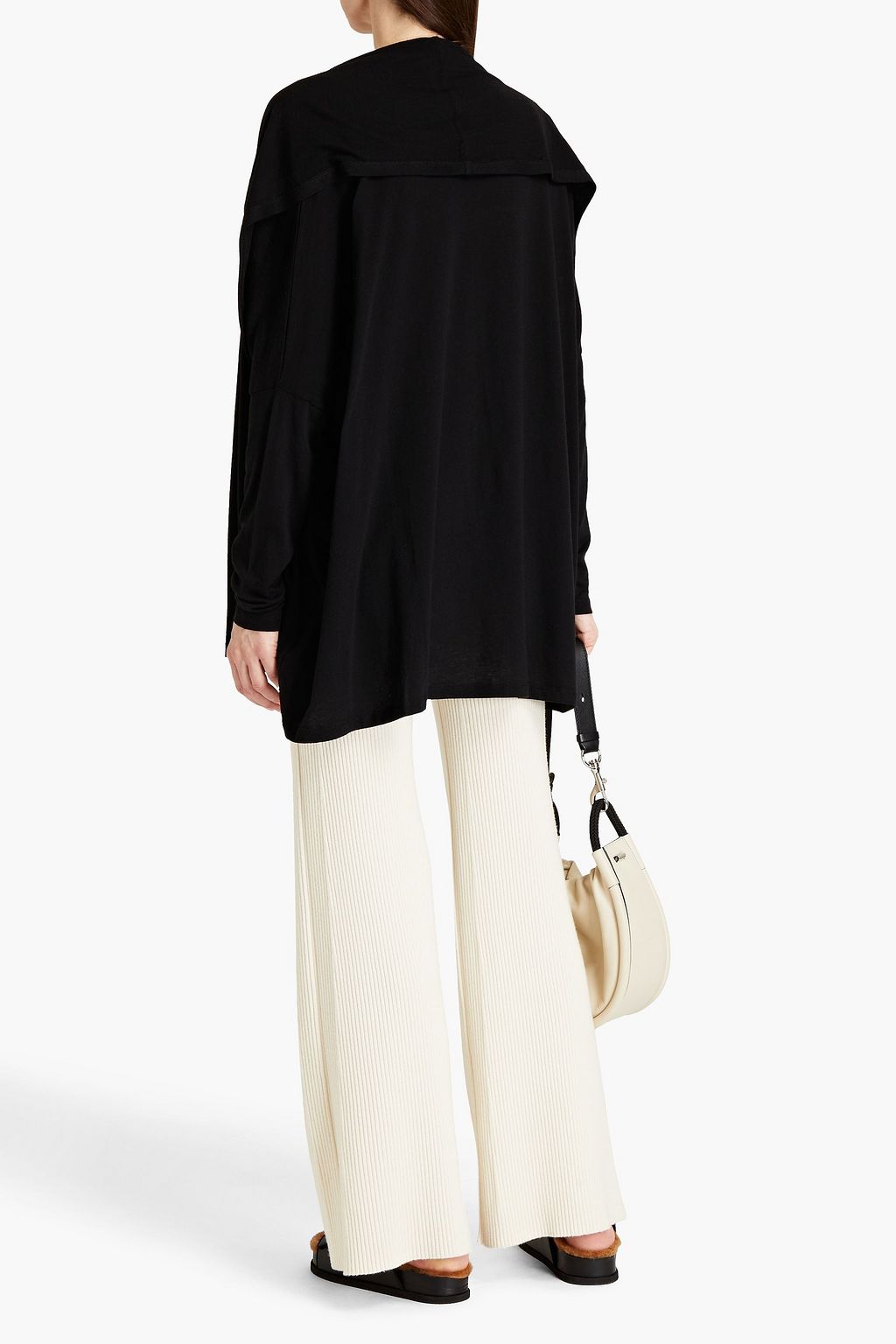 MAJESTIC FILATURES Draped cotton and cashmere-blend cardigan
