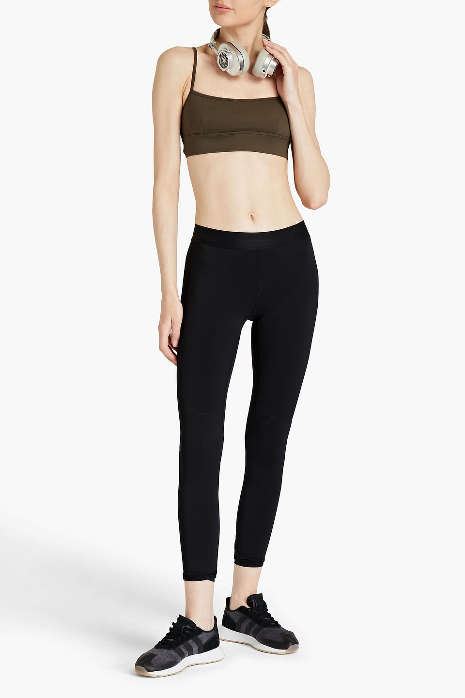 Adam Selman Sport Stretch Sports Bra In Army Green