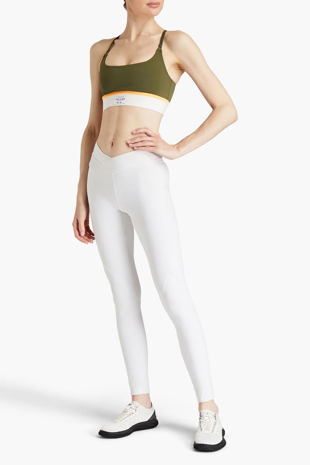 ADAM SELMAN SPORT 스트라이프 스트레치 스포츠 브라