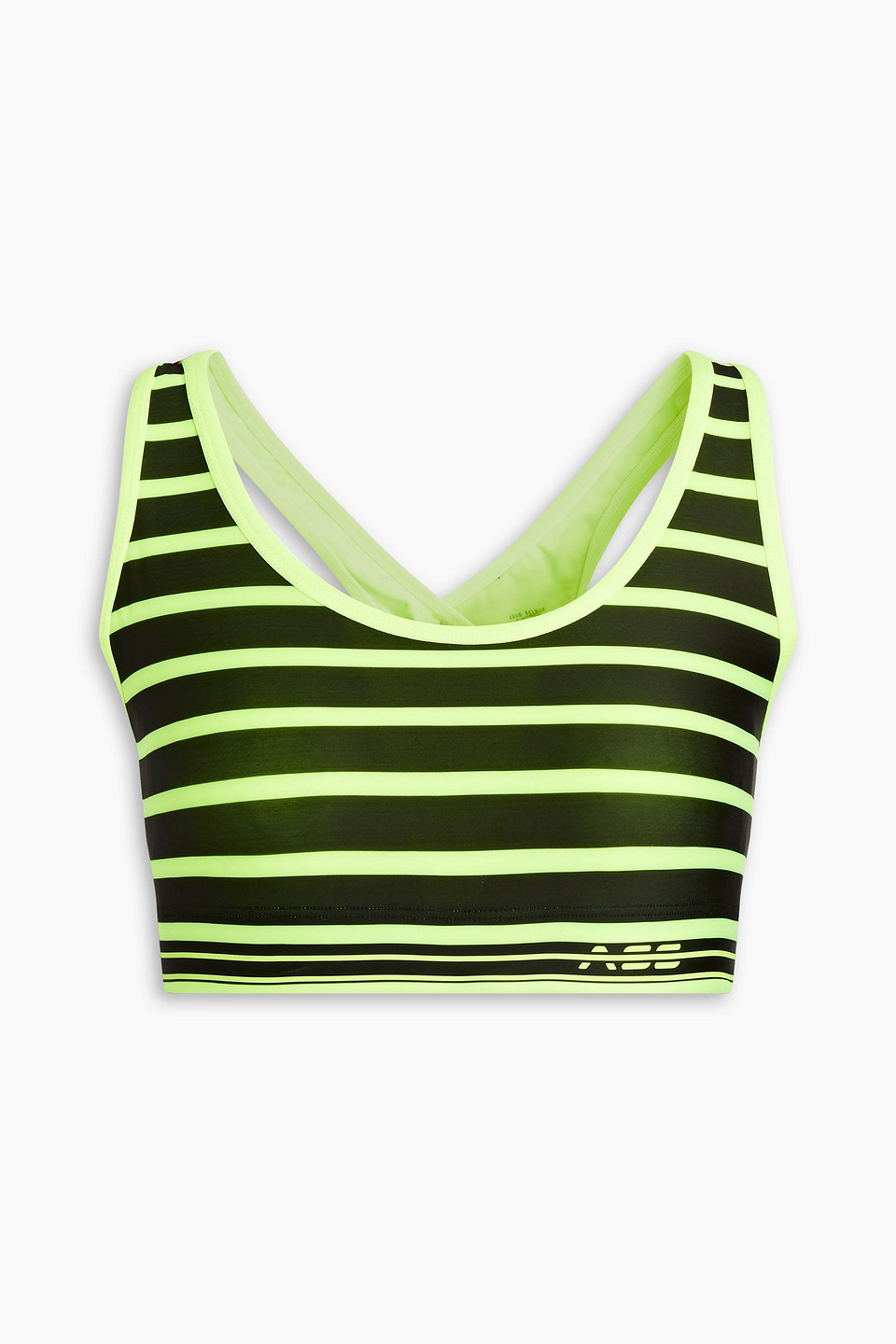 Adam Selman Sport Cutout striped stretch sports bra