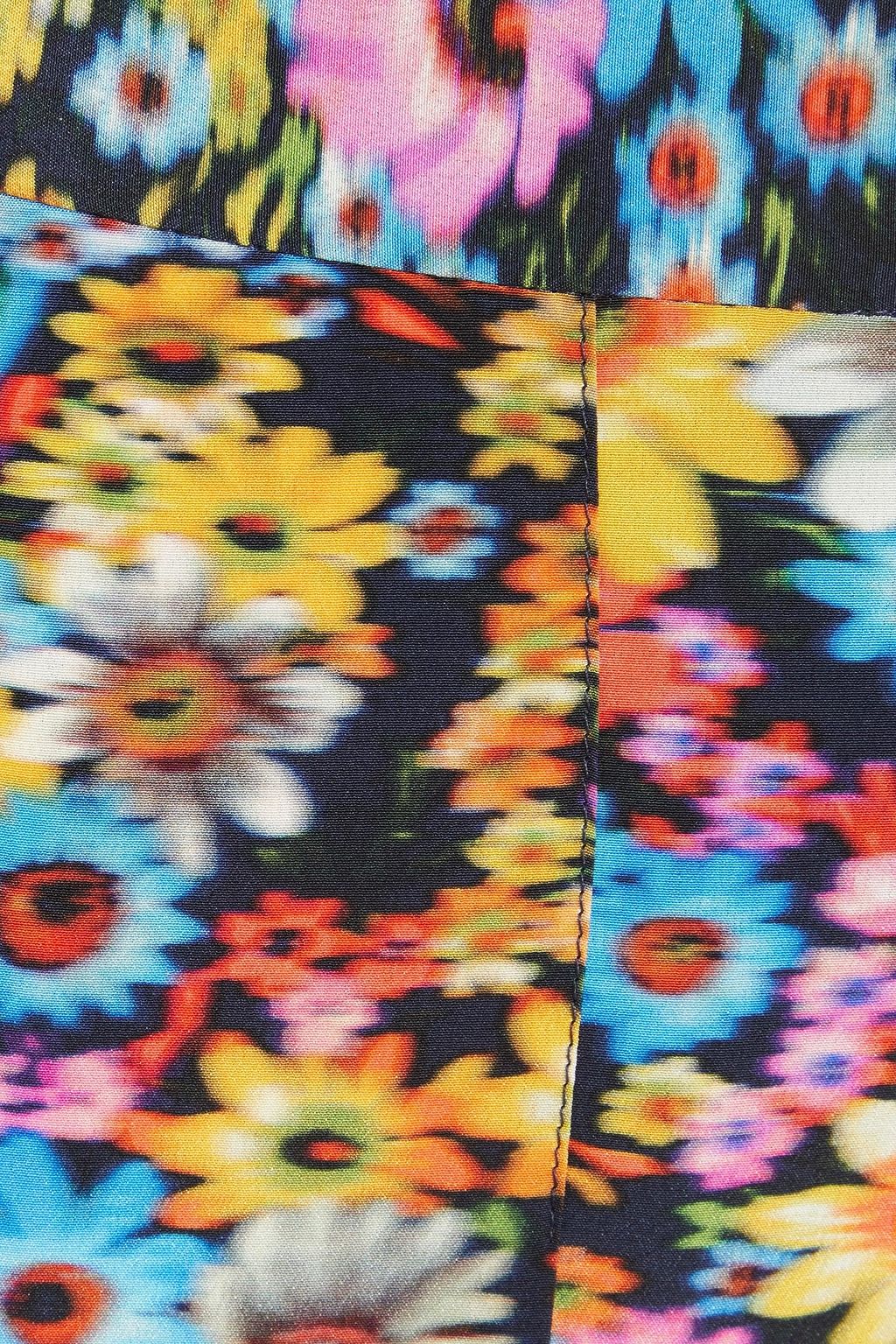 STELLA MCCARTNEY Pleated floral-print silk crepe de chine tapered pants