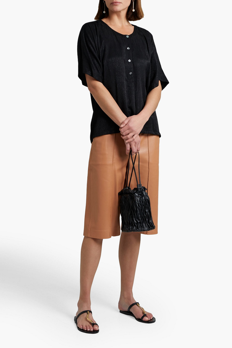 Raquel Allegra Jacquard Top In Black