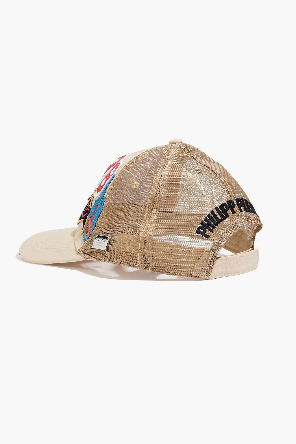PHILIPP PLEIN Appliquéd cotton-canvas and mesh baseball cap