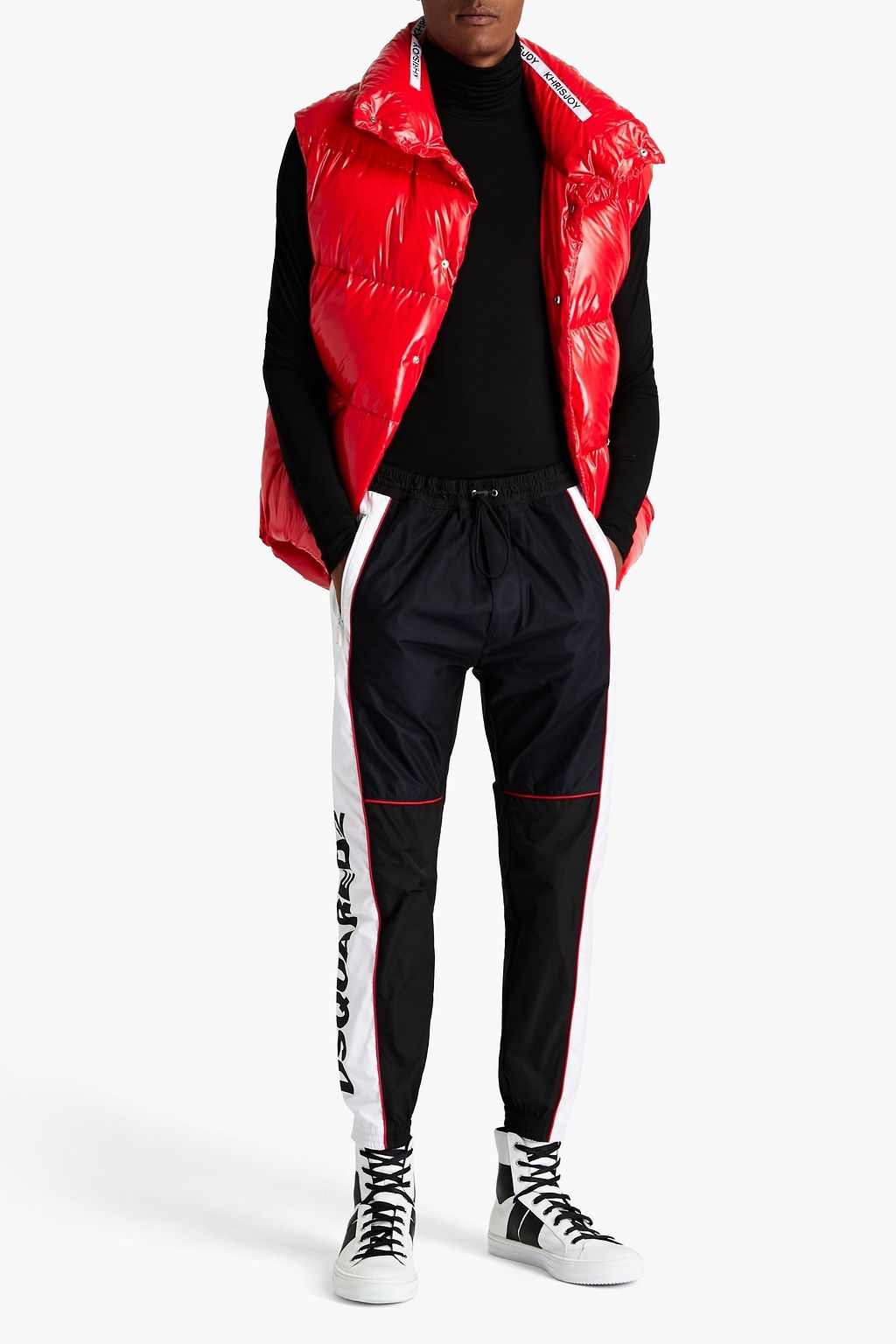 DSQUARED2 Printed shell-paneled mesh track pants