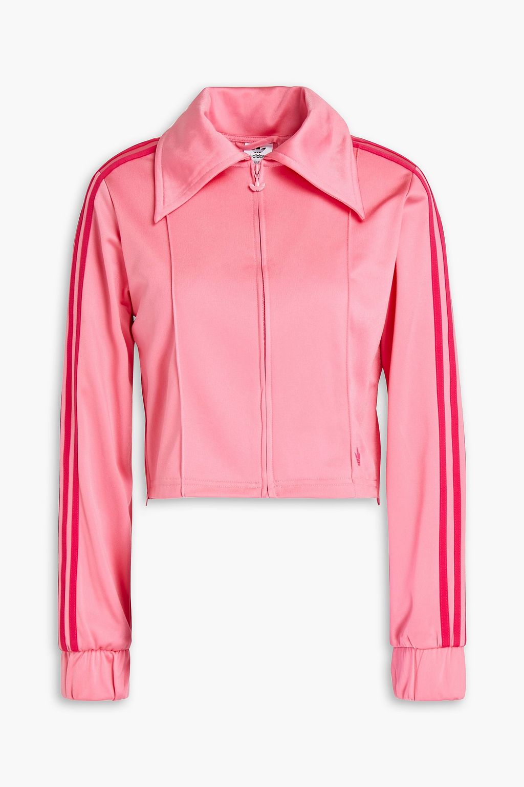 Pink Cropped fleece track jacket 