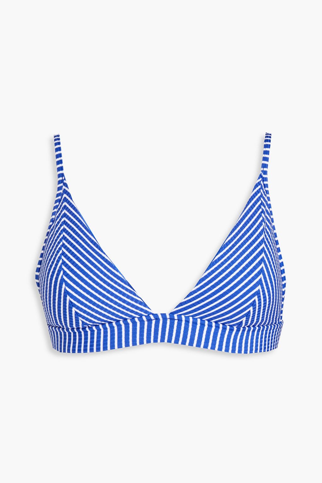 SEAFOLLY Go Overboard striped ribbed triangle bikini top | THE OUTNET