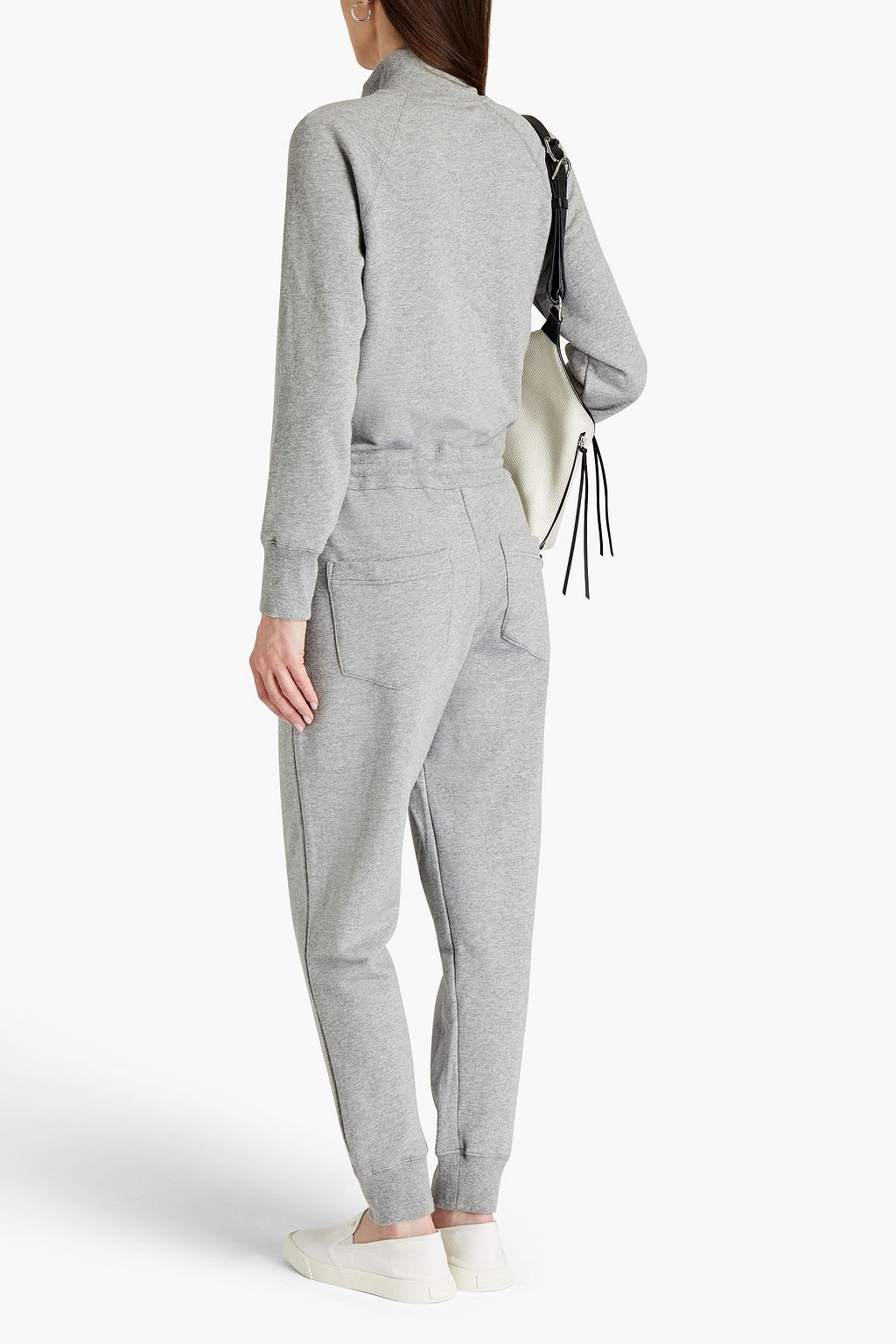 VERONICA BEARD Finn mélange French cotton-terry jumpsuit