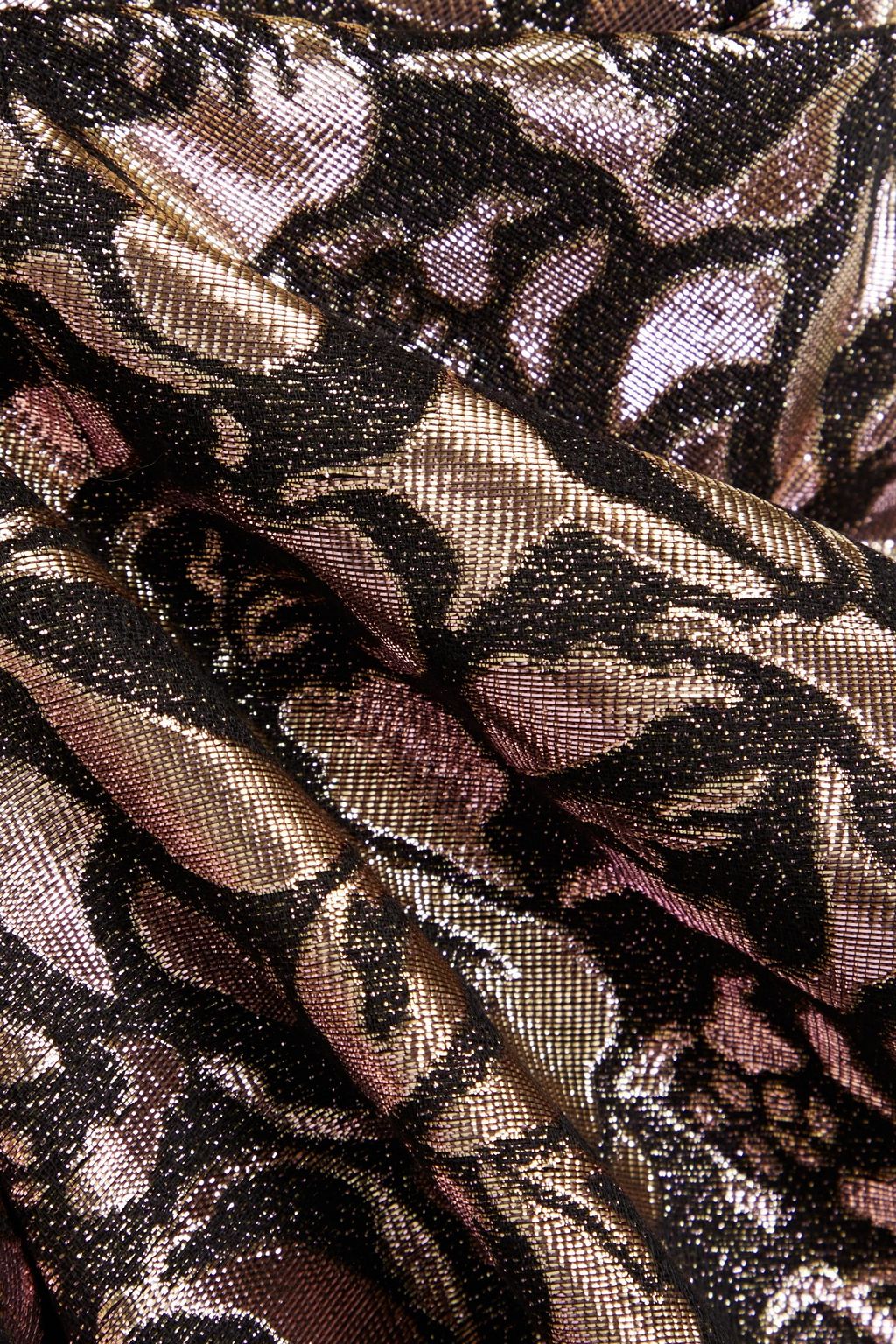 REBECCA VALLANCE Metallic cotton-blend jacquard dress