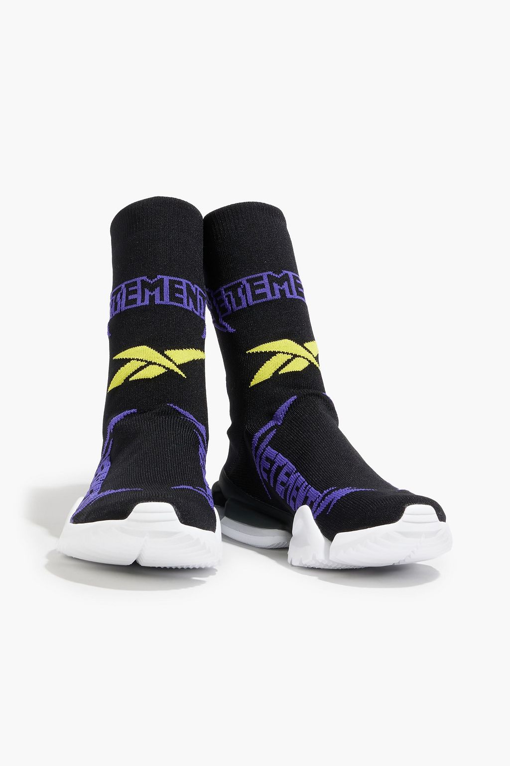 REEBOK X VETEMENTS Logo-print stretch-knit slip-on sneakers