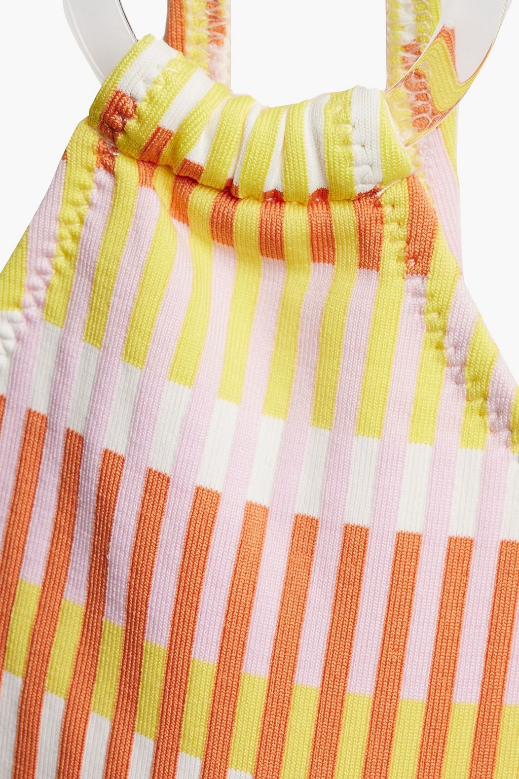 SOLID & STRIPED توب بيكيني ’ذا ديسي’ بكتف واحد بتصميم مخطط مزيّن بحلقات