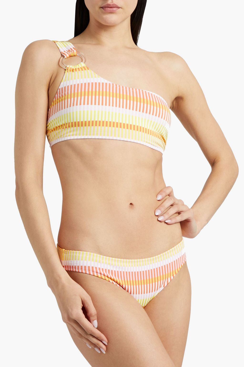 SOLID & STRIPED سروال بيكيني ’ذا ديسي’ بخصر منخفض بتصميم مخطط