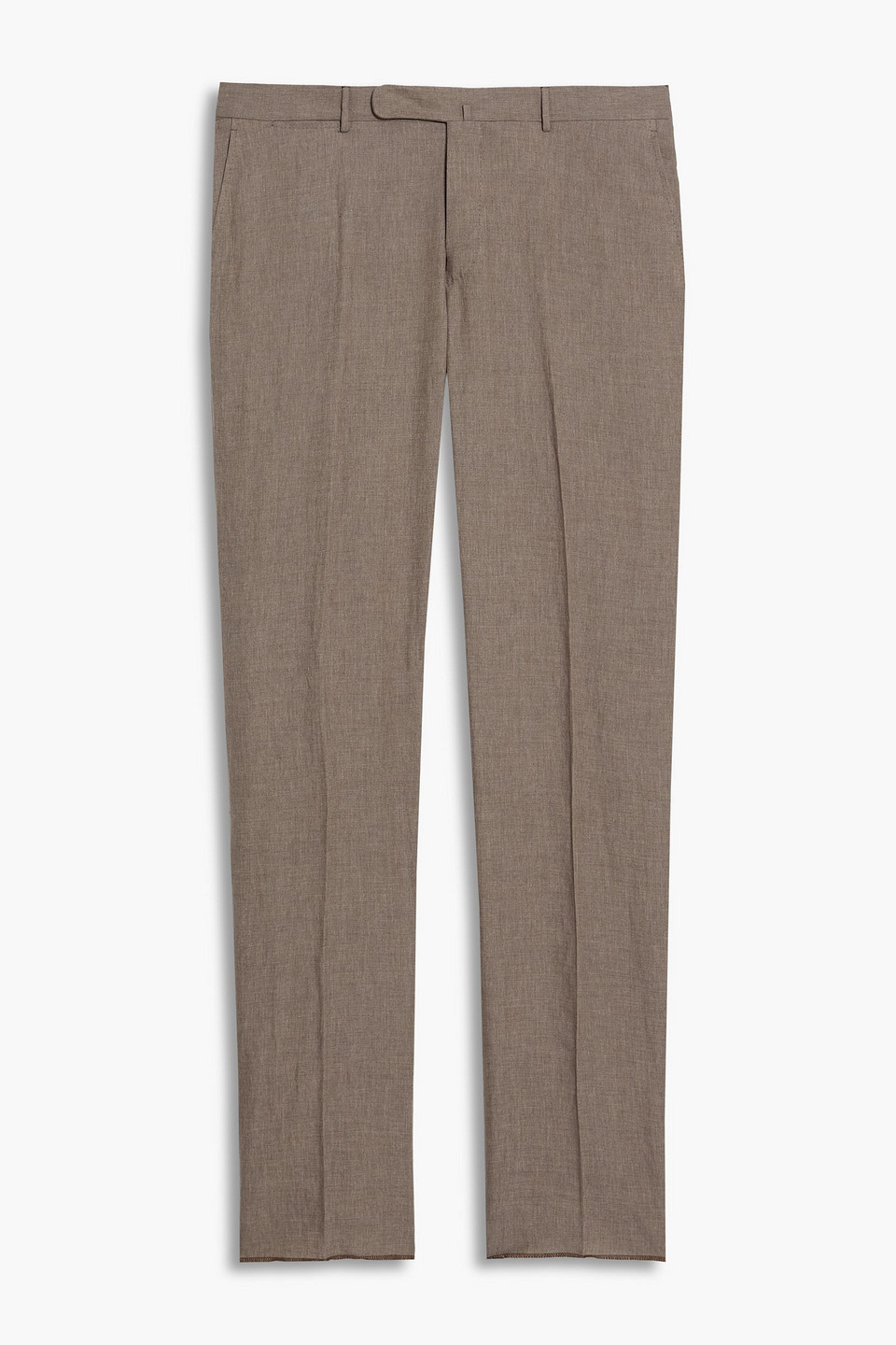 zegna - straight-leg silk and linen-blend pants - neutral - it 56