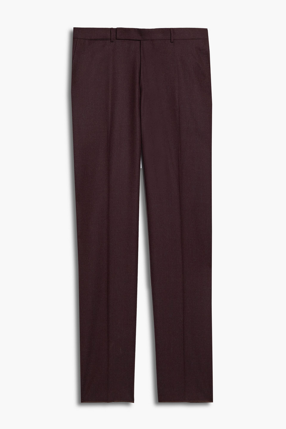 zegna - straight-leg silk and linen-blend pants - burgundy - it 52