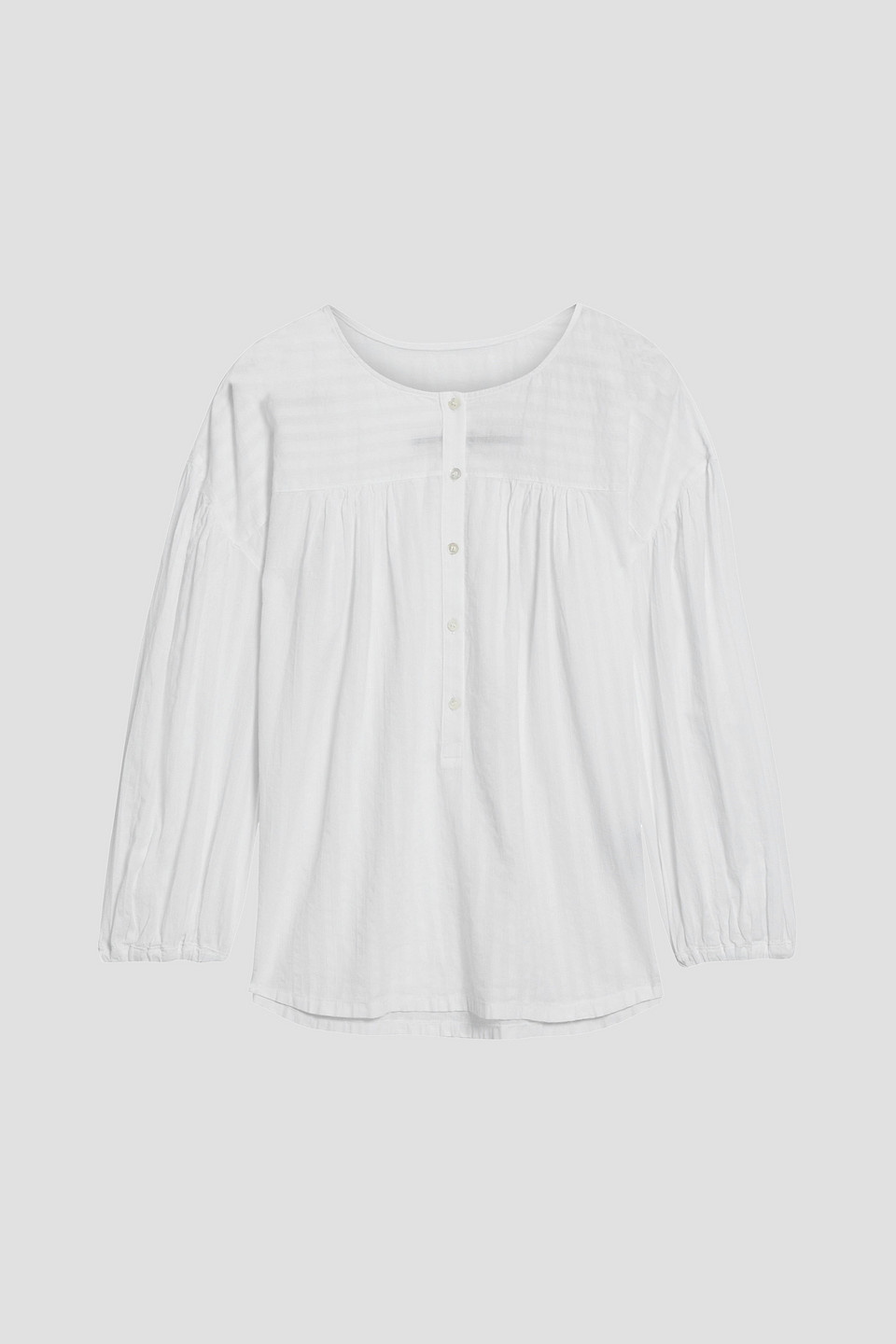 Poet gathered cotton-gauze blouse