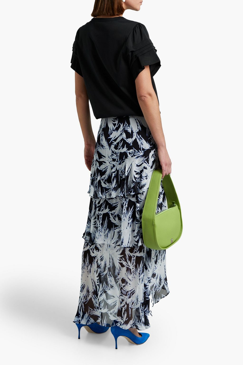 DIANE VON FURSTENBERG Raelynn tiered printed georgette maxi skirt