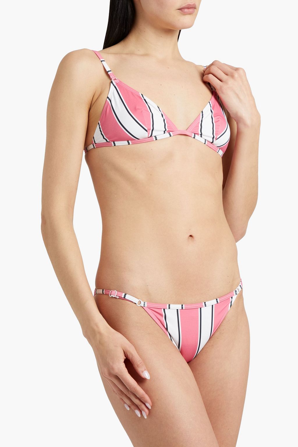 SOLID & STRIPED The Lulu tief sitzendes Bikini-Höschen mit Streifen