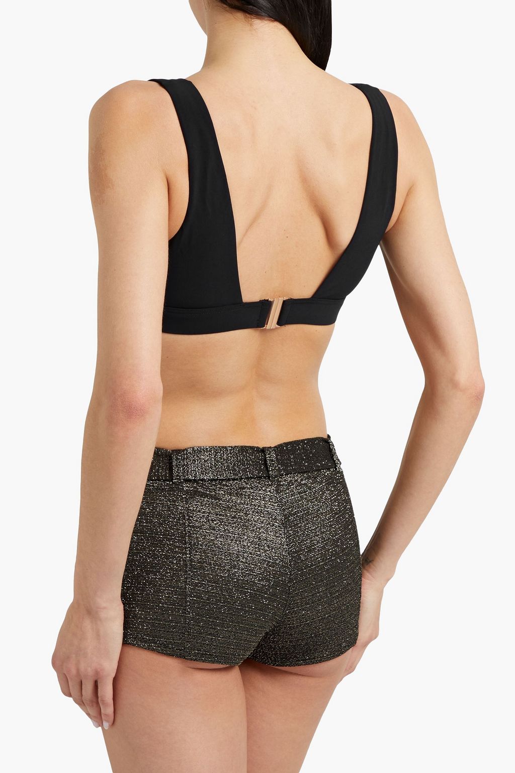 LISA MARIE FERNANDEZ Belted metallic low-rise bikini briefs