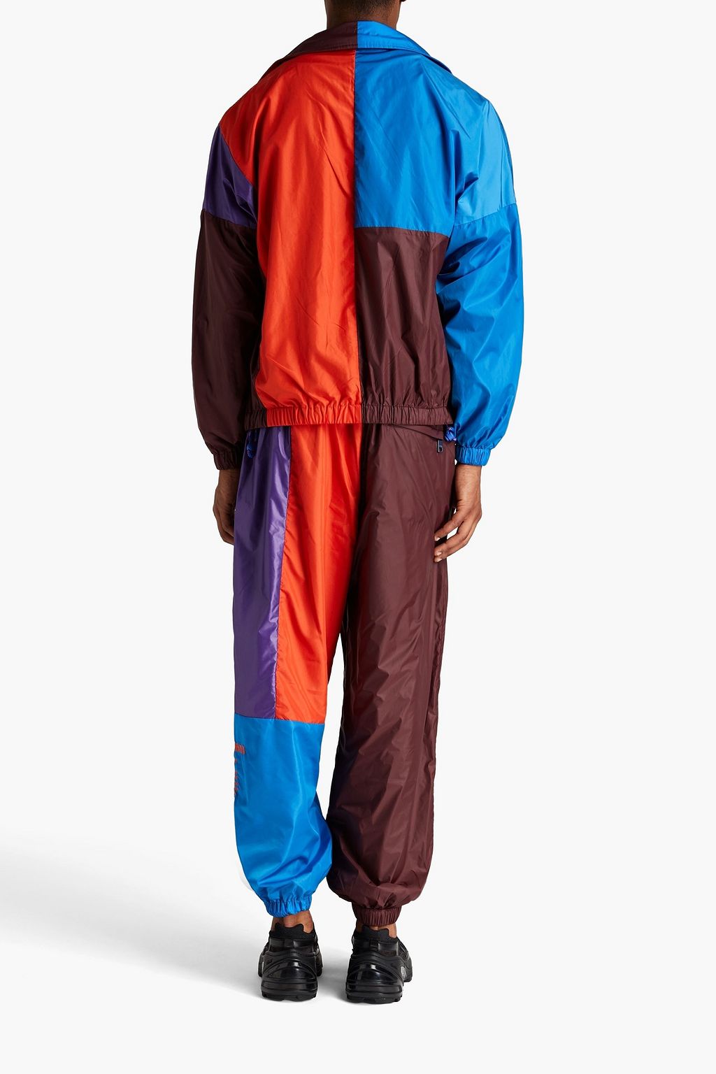 DOLCE & GABBANA Logo-embroidered color-block shell track pants