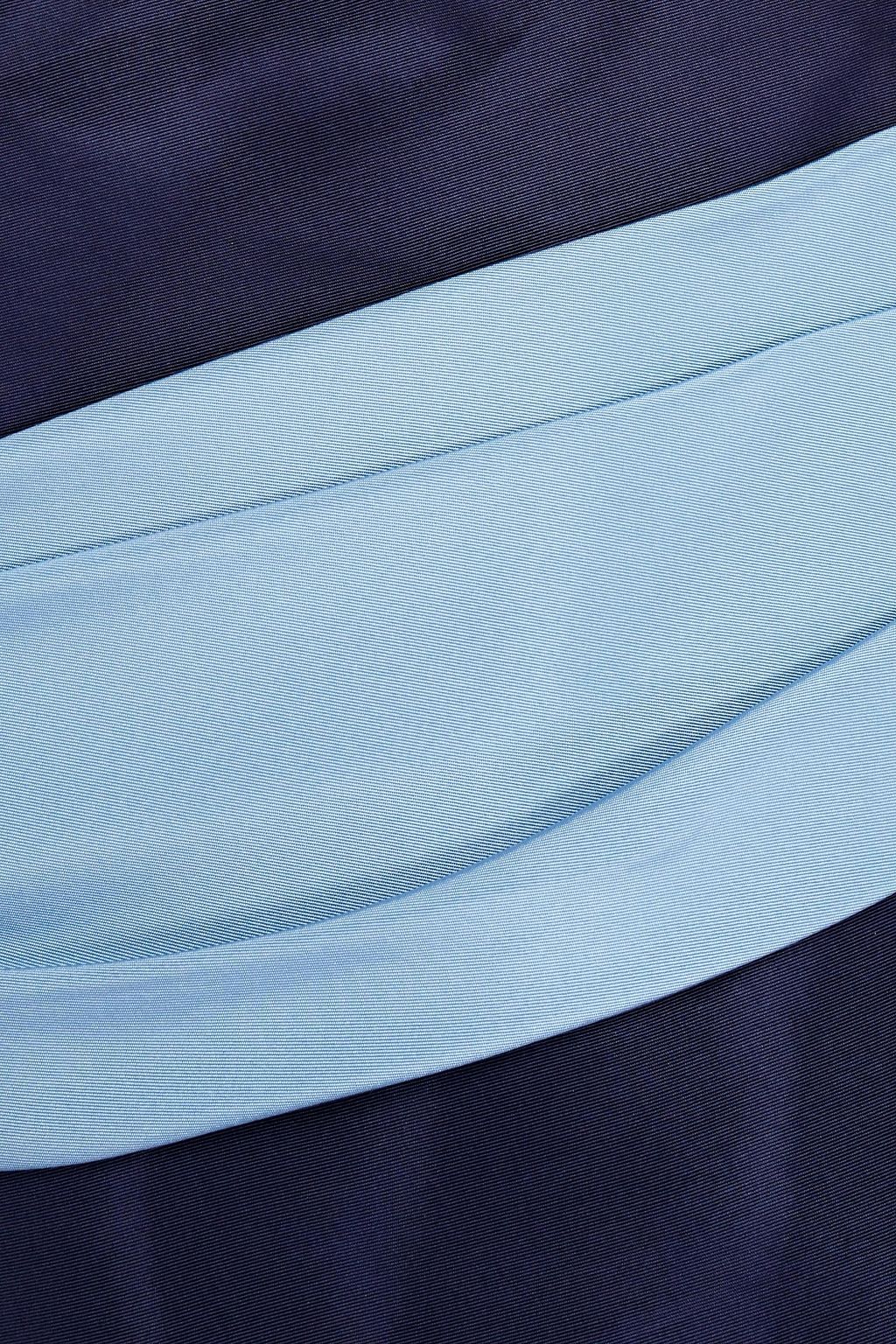 OSCAR DE LA RENTA Strapless twill-paneled silk-moire gown